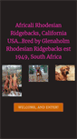 Mobile Screenshot of africalirhodesianridgebacks.com